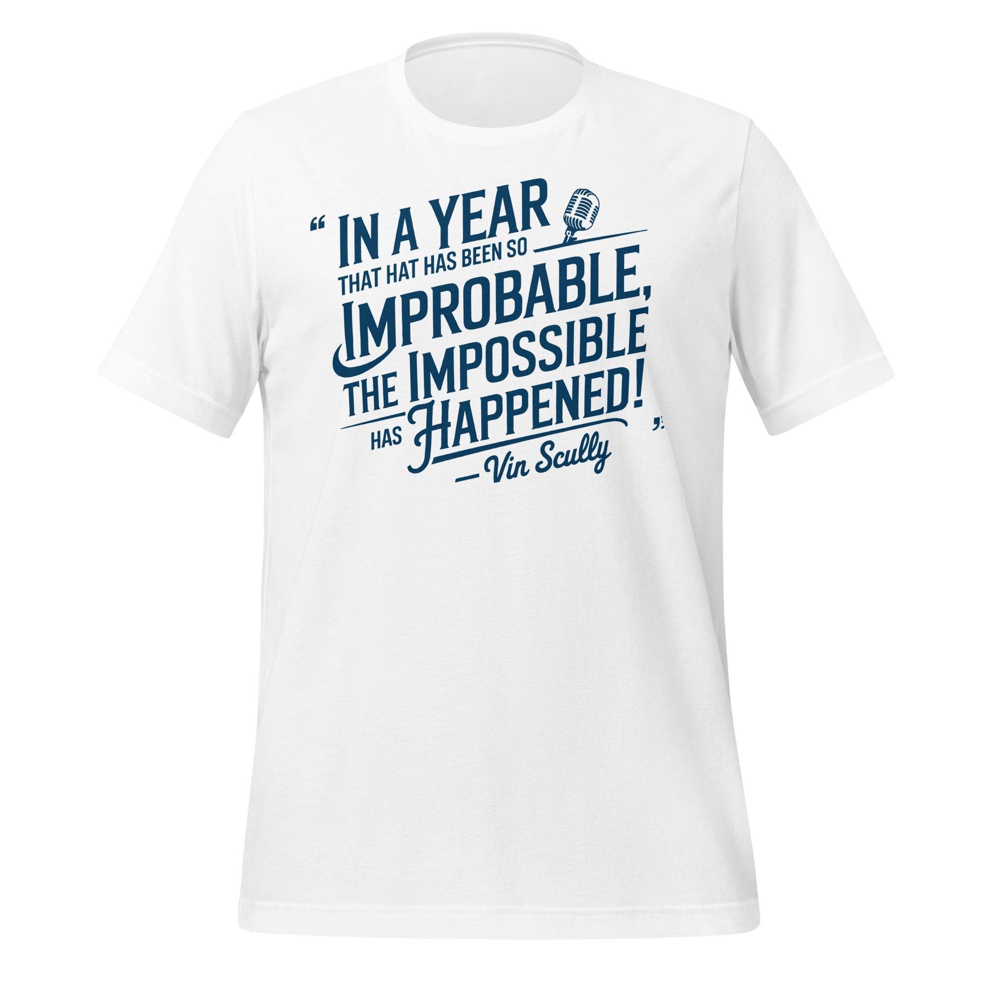 Los Angeles Baseball "The Impossible has Happened" T-Shirt | Vin Scully Quote Tee