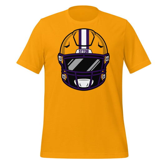 Tigers Purple and Gold Football Helmet Tee – Game Day Shirt